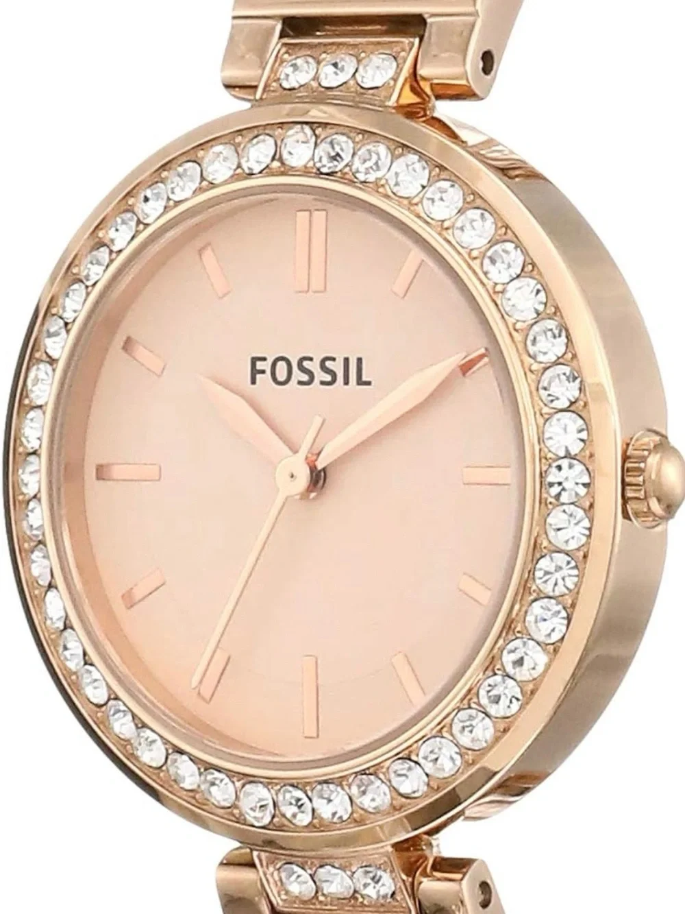 Fossil Rose Gold Crystal-Trim Women's Bracelet Watch